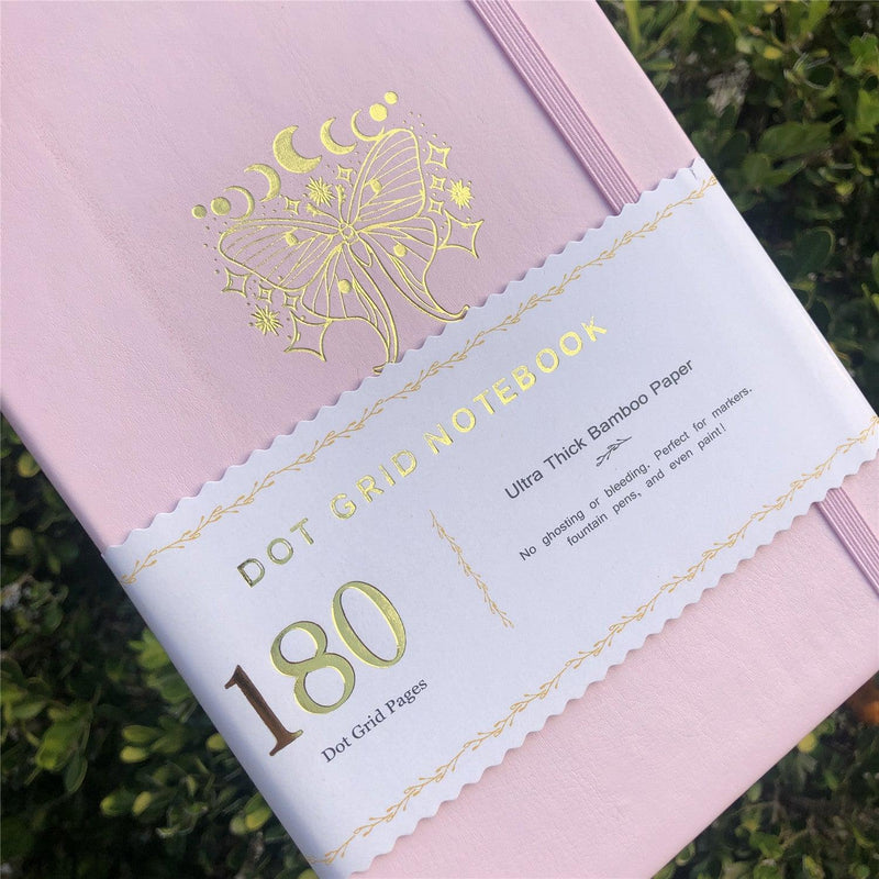 Journal à pois personnalisé, papier de bambou 180 g, couverture rigide en cuir PU, seulement 315 $ US/100 pièces -zoom-