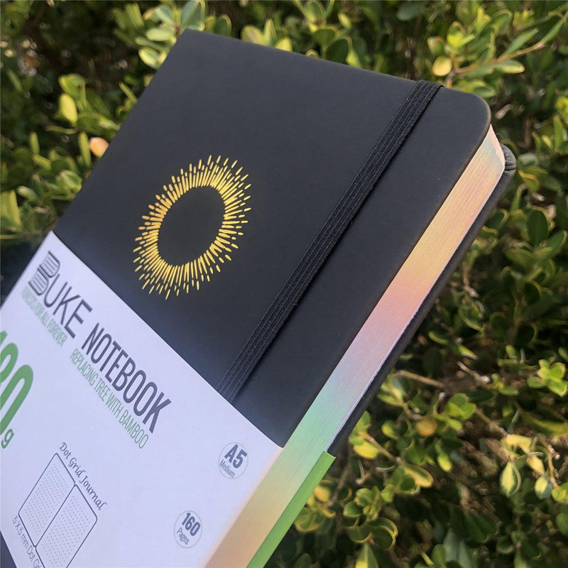 Journal à pois personnalisé, papier de bambou 180 g, couverture rigide en cuir PU, seulement 315 $ US/100 pièces -zoom-