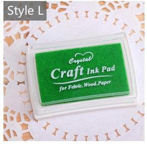 BUKE 15 Colors Inkpad Handmade DIY Craft Oil Based Ink Pad for Fabric Wood Paper Scrapbooking Ink pad Finger Painting - bukenotebook