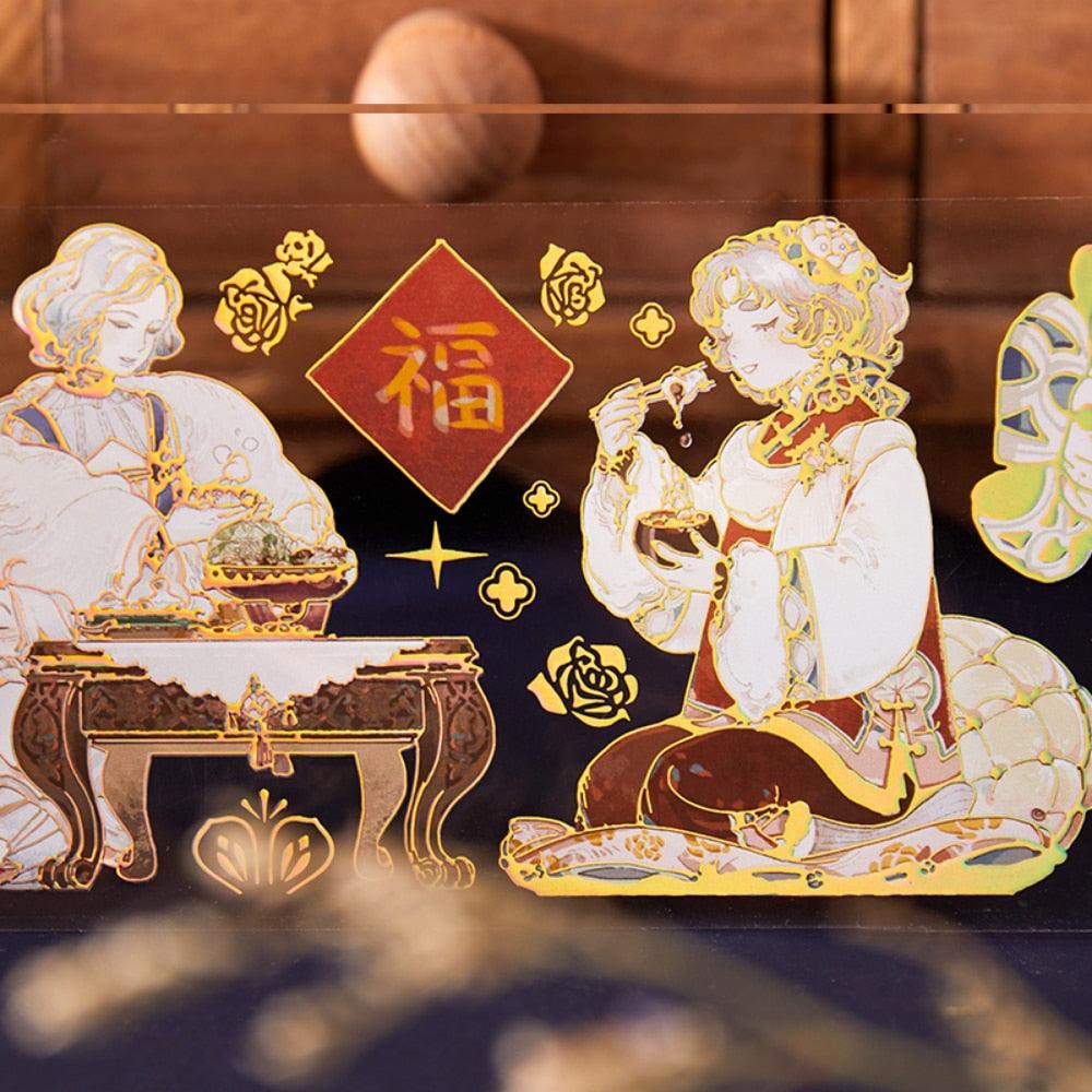 BUKE 8 Style 200cm/roll Vintage Flower PET Tape Beautiful Butterfly Figure Hand Account Decorative Stationery Tape - bukenotebook