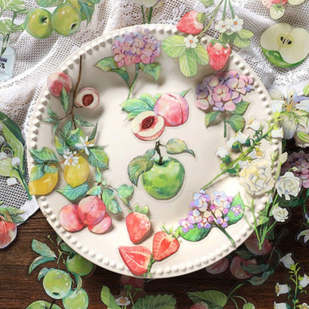 BUKE  4 Styles 10 Pcs/Bag Aesthetic Botanical Sticker Pack Literary Fresh Fruit Scrapbooking Decorative Stationery Stickers - bukenotebook
