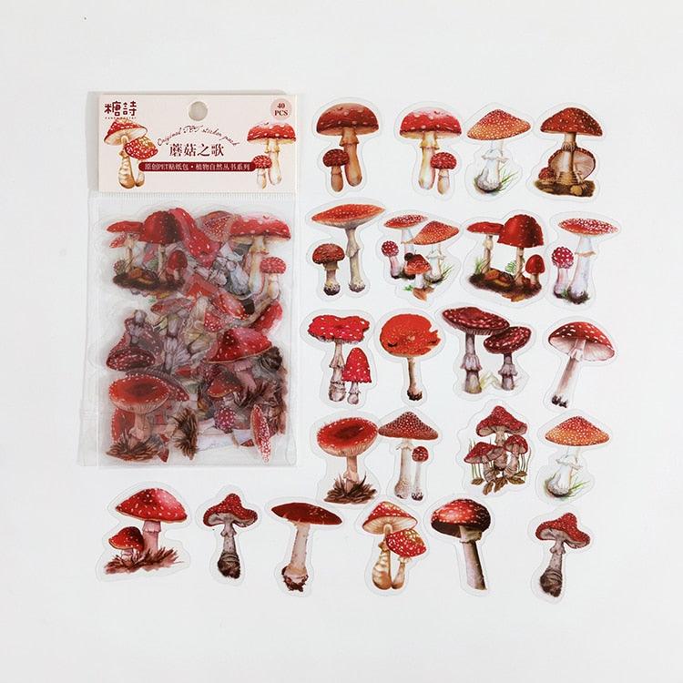 BUKE  40Pcs/Bag Plant Flower Series Decorative Diary Sticker Scrapbook Planner Decorative Stationery Sticker - bukenotebook