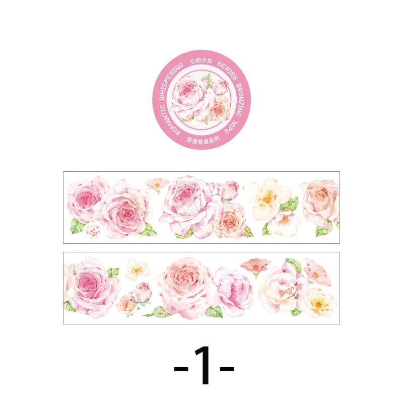 BUKE 4 Style 300cm/roll  Aesthetic Flower PET Tape Creative  Fresh Hand Account Material Decorative Stationery Tape - bukenotebook