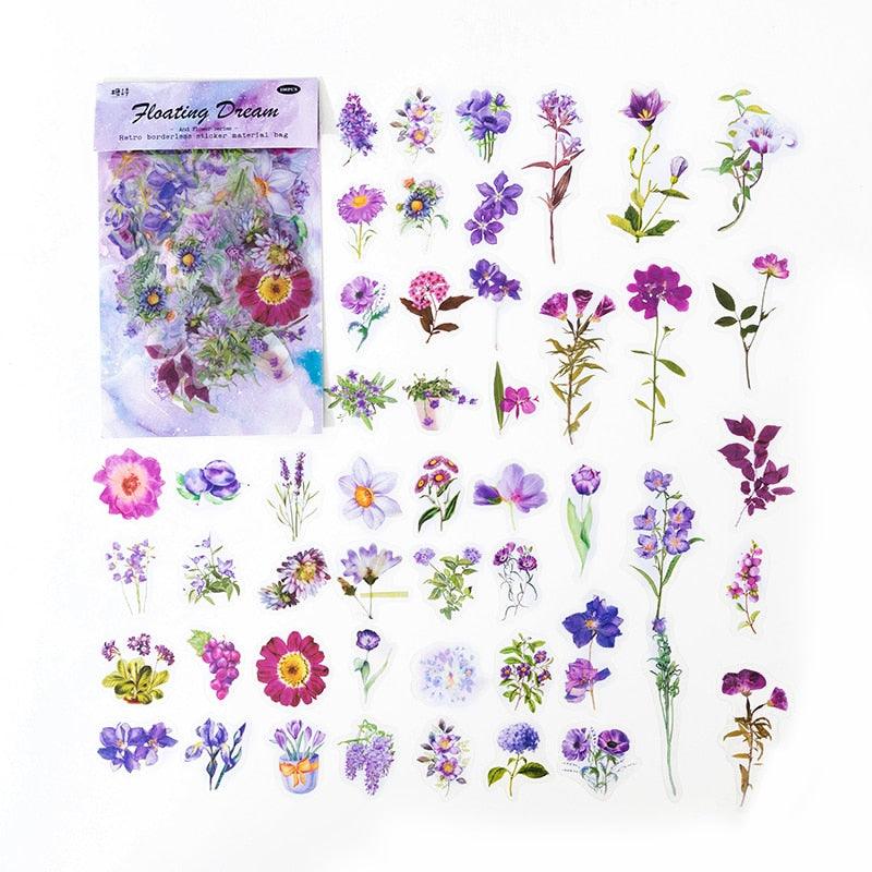 BUKE  40Pcs/Bag Plant Flower Series Decorative Diary Sticker Scrapbook Planner Decorative Stationery Sticker - bukenotebook