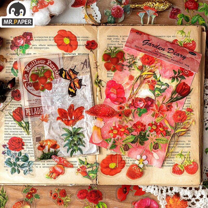 BUKE  40Pcs/Bag Plant Flower Series Decorative Diary Sticker Scrapbook Planner Decorative Stationery Sticker - bukenotebook