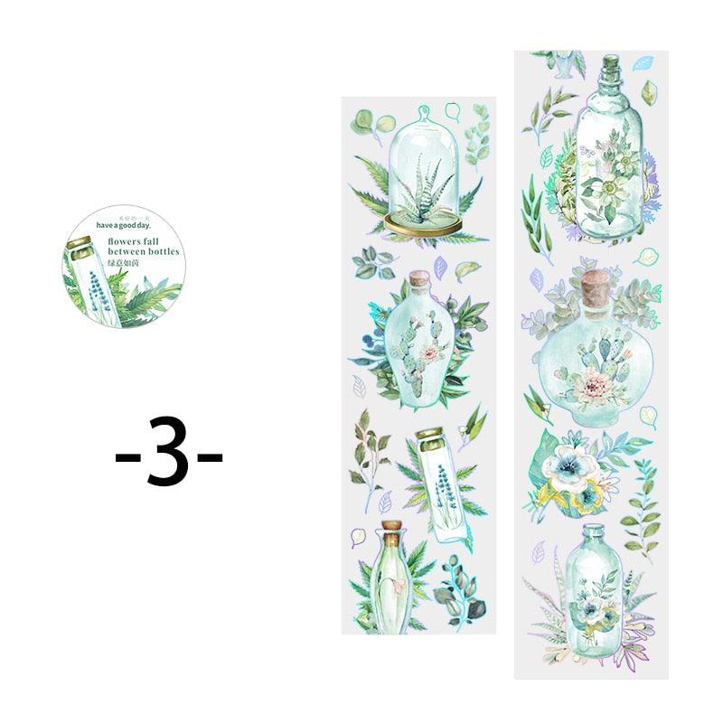 BUKE 6 Style 300cm/roll Aesthetic Rose PET Tape Creative Vase Flower Hand Account Decorative Stationery Tape - bukenotebook