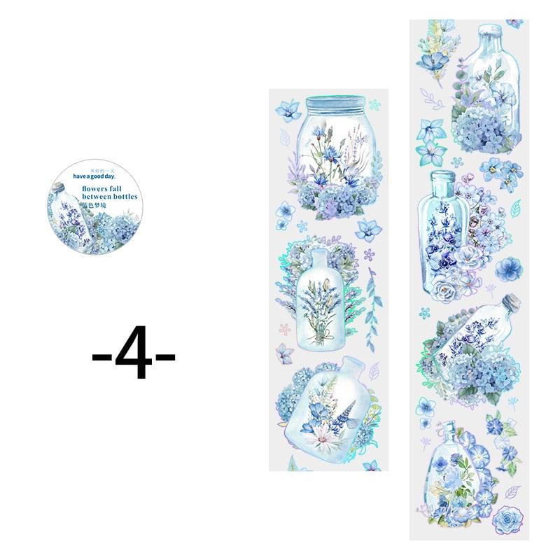 BUKE 6 Style 300cm/roll Aesthetic Rose PET Tape Creative Vase Flower Hand Account Decorative Stationery Tape - bukenotebook