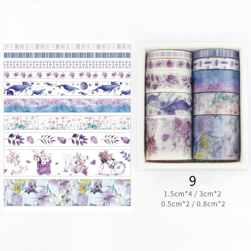 BUKE 26 Designs 10pcs/box Cute Cartoon Animals Washi Tapes Scrapbooking DIY Deco Creative Japanese Kawaii Masking Tapes - bukenotebook