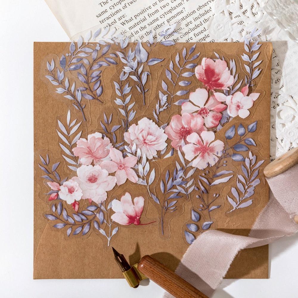 BUKE  6 Styles 40Pcs/Bag Fresh Plant Stickers Pack Literary Aesthetic Flowers Hand Account Decoration Stationery Stickers - bukenotebook