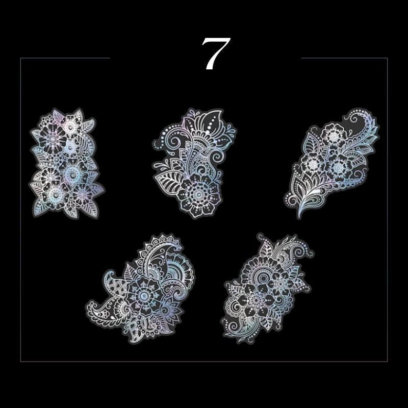BUKE 8 Styles 10Pcs/Bag Vintage Laser Animal Sticker Art Aesthetic Feather Hand Account Decoration Stationery Sticker - bukenotebook