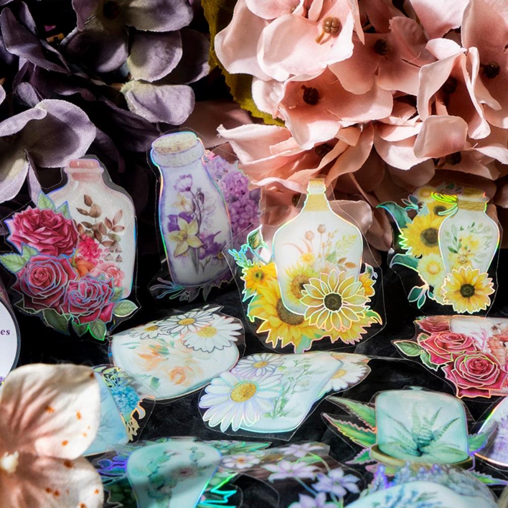BUKE 6 Style 300cm/roll Aesthetic Rose PET Tape Creative Vase Flower Hand Account Decorative Stationery Tape - bukenotebook