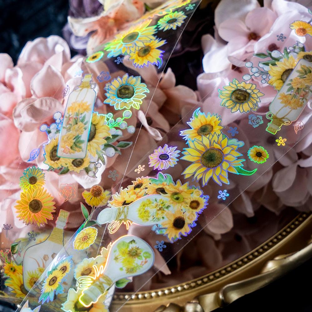 BUKE 6 Style 300cm/roll Aesthetic Rose PET Tape Creative Vase Flower Hand Account Decorative Stationery Tape - bukenotebook