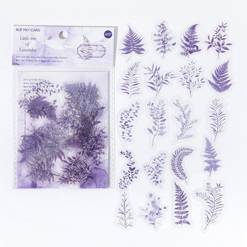 BUKE  6 Styles 40Pcs/Bag Fresh Plant Stickers Pack Literary Aesthetic Flowers Hand Account Decoration Stationery Stickers - bukenotebook