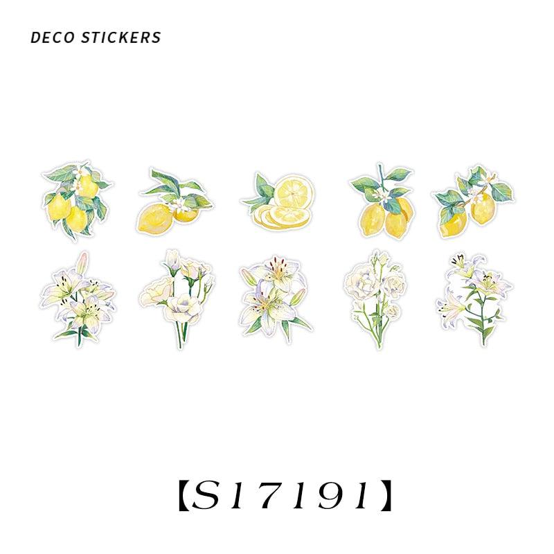 BUKE  4 Styles 10 Pcs/Bag Aesthetic Botanical Sticker Pack Literary Fresh Fruit Scrapbooking Decorative Stationery Stickers - bukenotebook