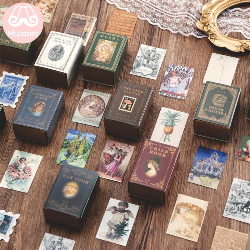 BUKE 100pcs/box Vintage Story Kraft Paper Scrapbooking/Card Making/Journaling Project DIY Diary Decoration LOMO Cards - bukenotebook