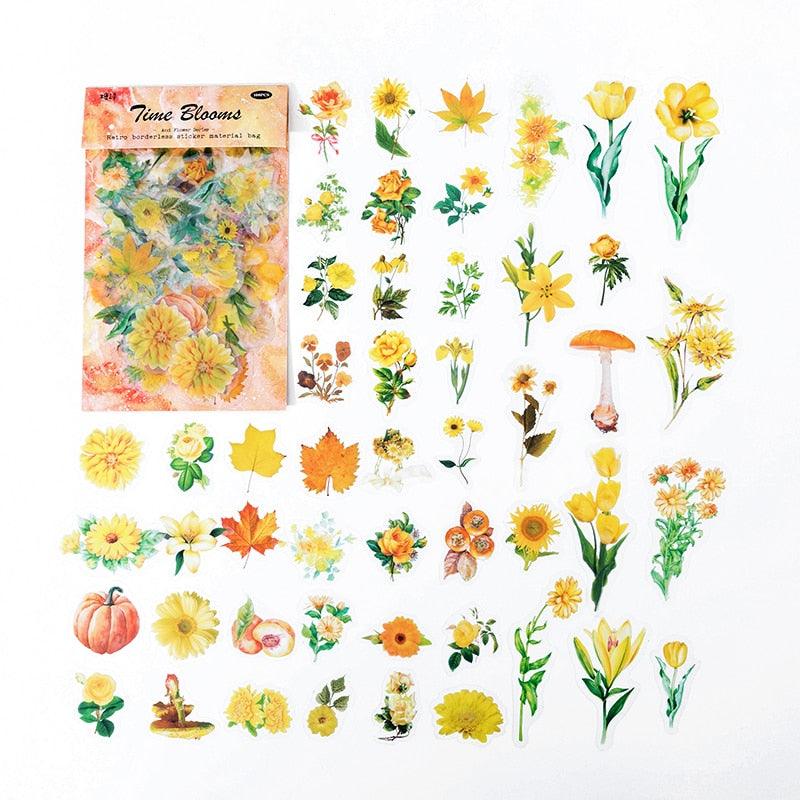 BUKE  40Pcs/Bag Plant Flower Series Decorative Diary Sticker Scrapbook Planner Decorative Stationery Sticker - bukenotebook
