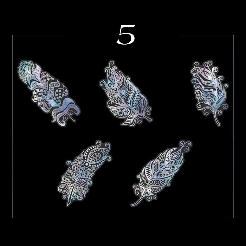 BUKE 8 Styles 10Pcs/Bag Vintage Laser Animal Sticker Art Aesthetic Feather Hand Account Decoration Stationery Sticker - bukenotebook
