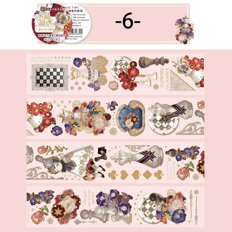 BUKE 8 Style 200cm/roll Vintage Flower PET Tape Beautiful Butterfly Figure Hand Account Decorative Stationery Tape - bukenotebook