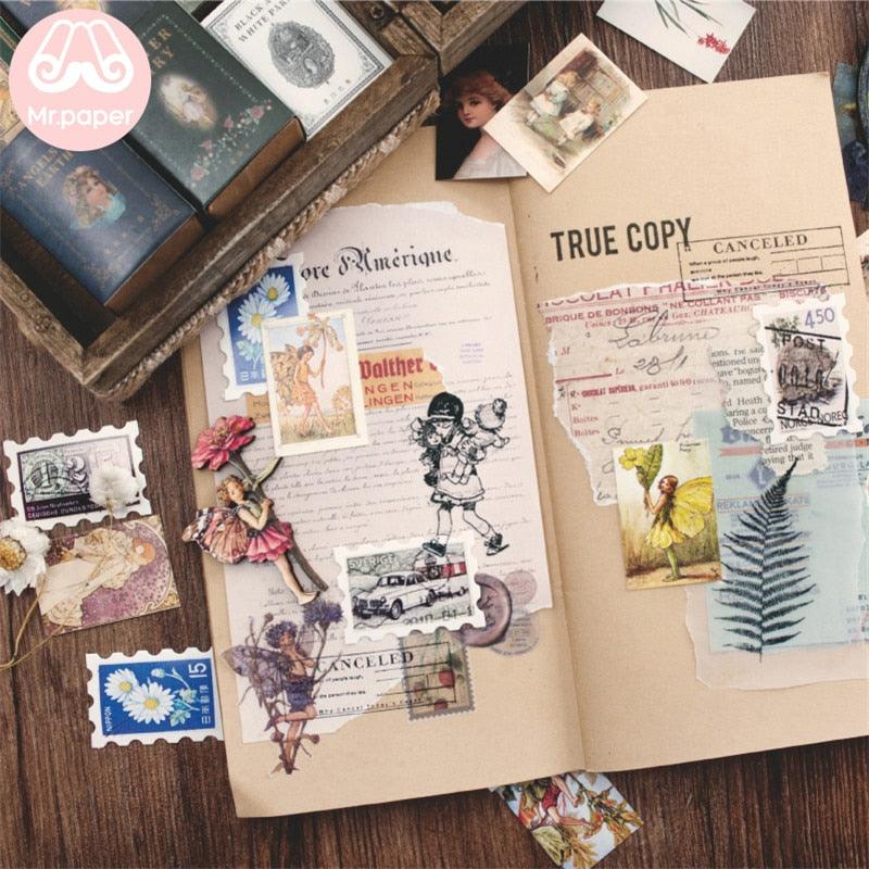 BUKE 100pcs/box Vintage Story Kraft Paper Scrapbooking/Card Making/Journaling Project DIY Diary Decoration LOMO Cards - bukenotebook