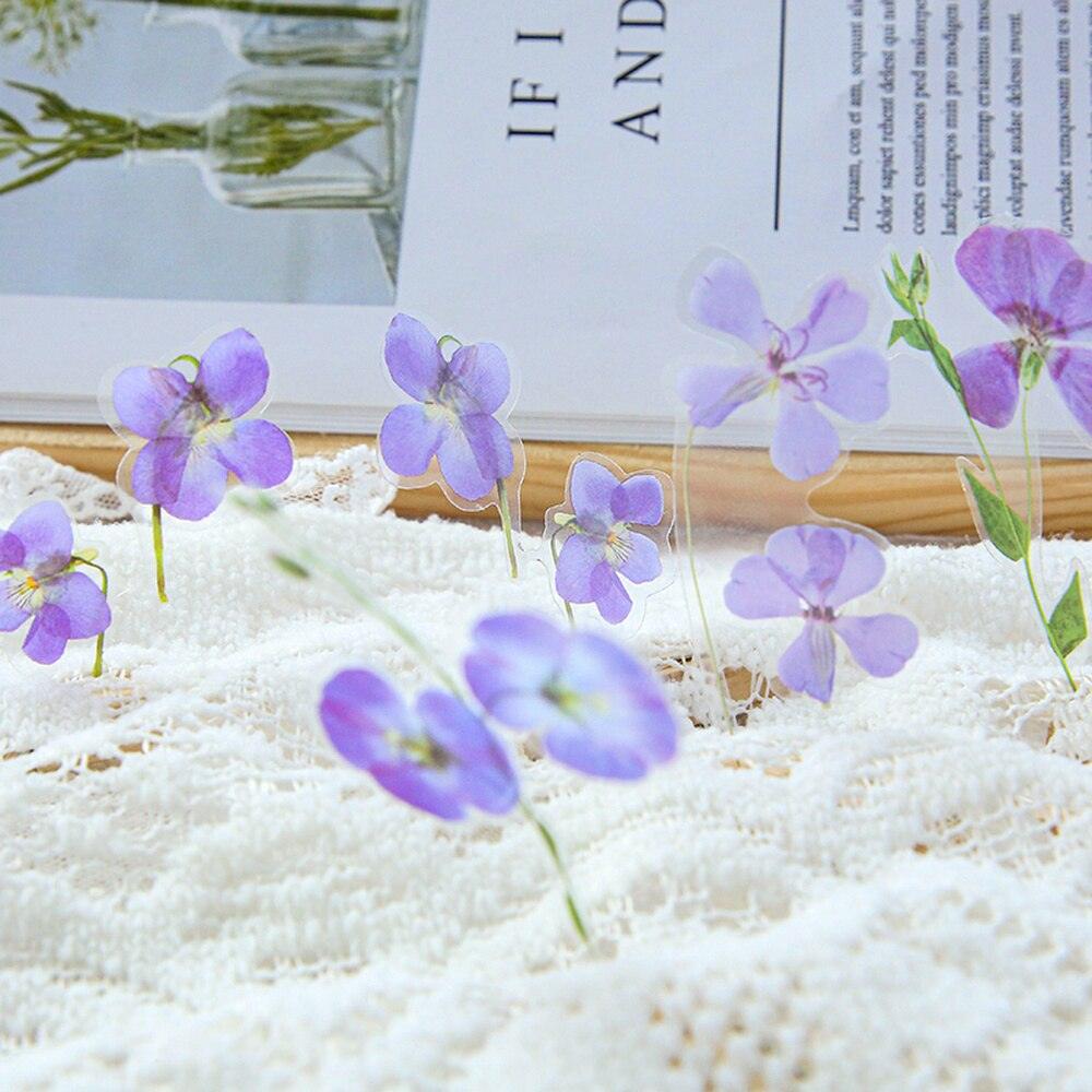 BUKE 2 Styles 40Pcs/Bag Fresh Flower Stickers Ins Style Cute Hand Account Material Stickers Decorative Stationery Stickers - bukenotebook