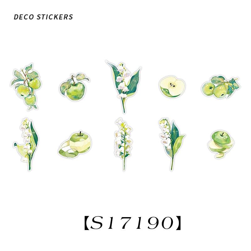 BUKE  4 Styles 10 Pcs/Bag Aesthetic Botanical Sticker Pack Literary Fresh Fruit Scrapbooking Decorative Stationery Stickers - bukenotebook