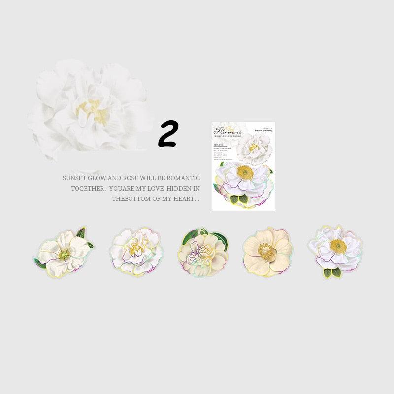 BUKE 8 Styles 10pcs/bag Vintage Plant Stickers Fresh Creative Flowers Roses Hand Account Decoration Stationery Stickers - bukenotebook