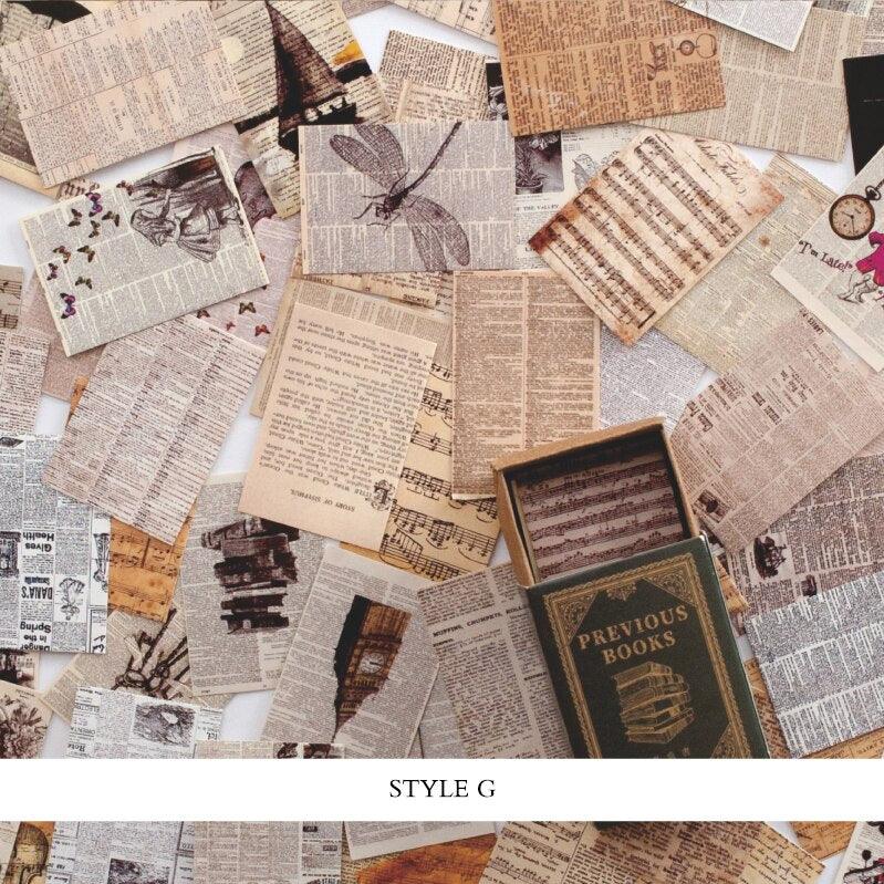 BUKE 100pcs/box Vintage Story Kraft Paper Scrapbooking/Card Making/Journaling Project DIY Diary Decoration LOMO Cards - bukenotebook