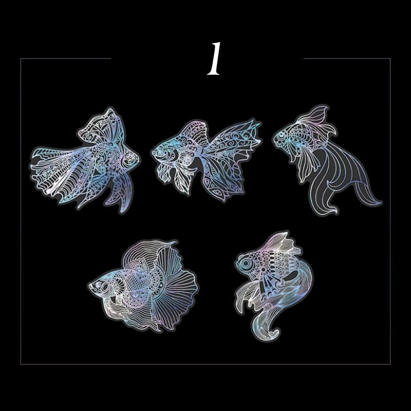 BUKE 8 Styles 10Pcs/Bag Vintage Laser Animal Sticker Art Aesthetic Feather Hand Account Decoration Stationery Sticker - bukenotebook