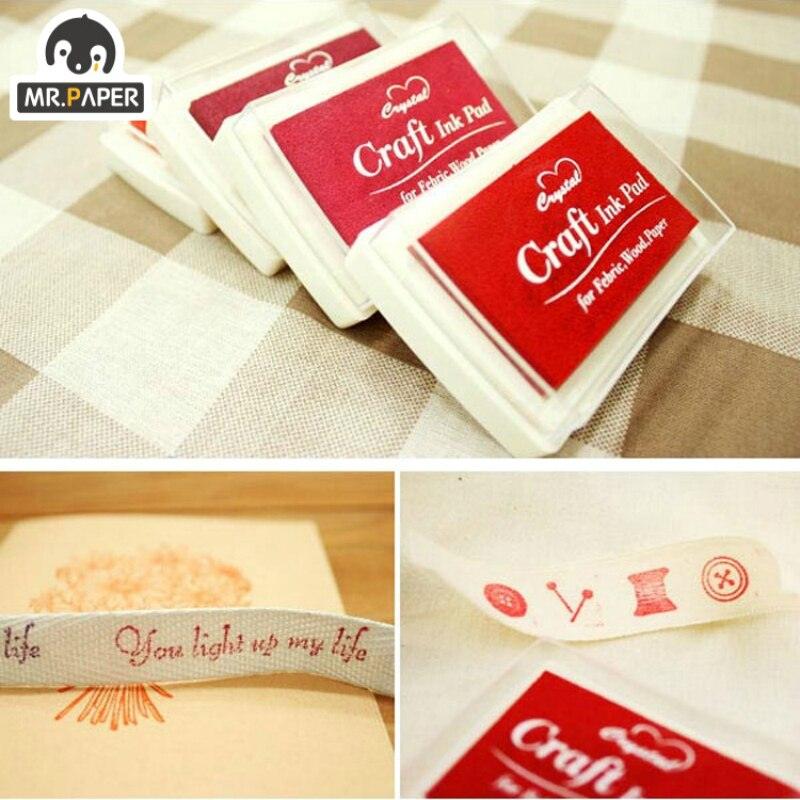 BUKE 15 Colors Inkpad Handmade DIY Craft Oil Based Ink Pad for Fabric Wood Paper Scrapbooking Ink pad Finger Painting - bukenotebook