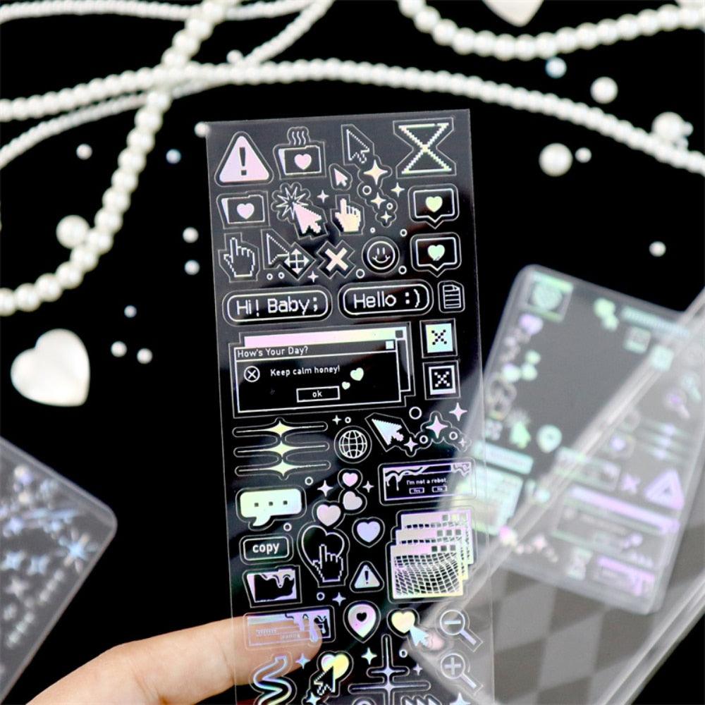 BUKE  8 Styles 1Pcs/Bag Aesthetic Butterfly Laser Sticker Personality INS Kpop Idol Card Hand Account Decoration Sticker - bukenotebook