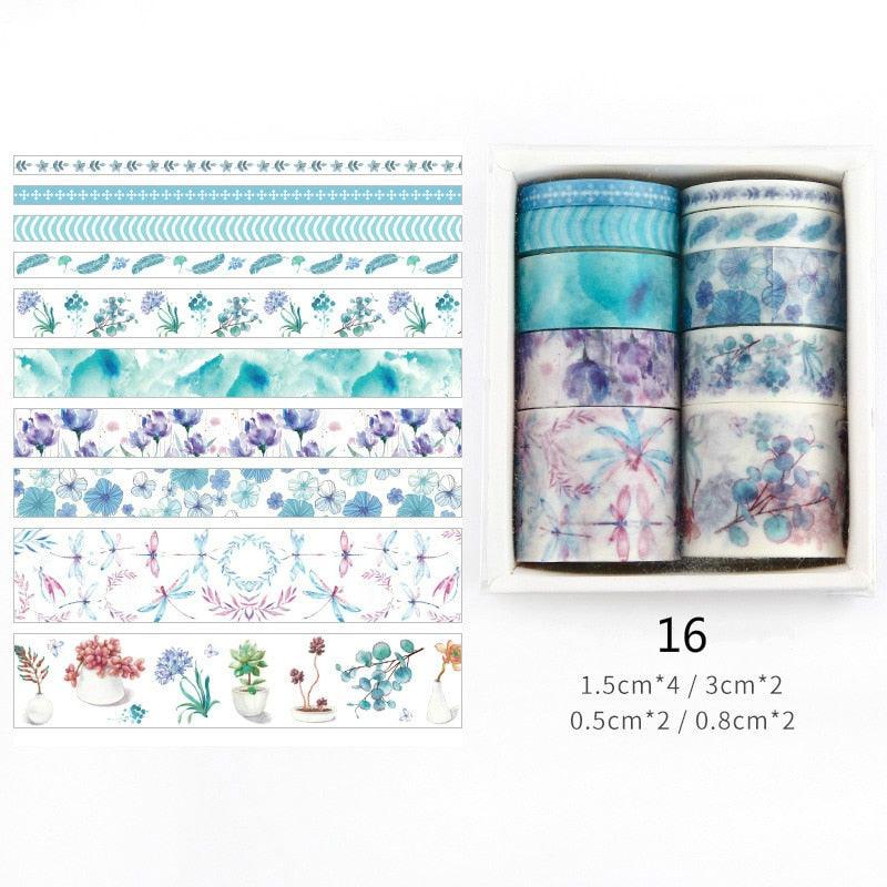 BUKE 26 Designs 10pcs/box Cute Cartoon Animals Washi Tapes Scrapbooking DIY Deco Creative Japanese Kawaii Masking Tapes - bukenotebook