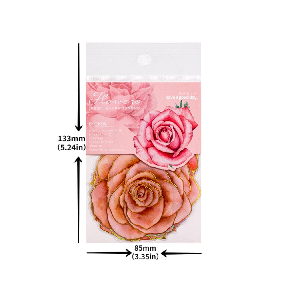 BUKE 8 Styles 10pcs/bag Vintage Plant Stickers Fresh Creative Flowers Roses Hand Account Decoration Stationery Stickers - bukenotebook
