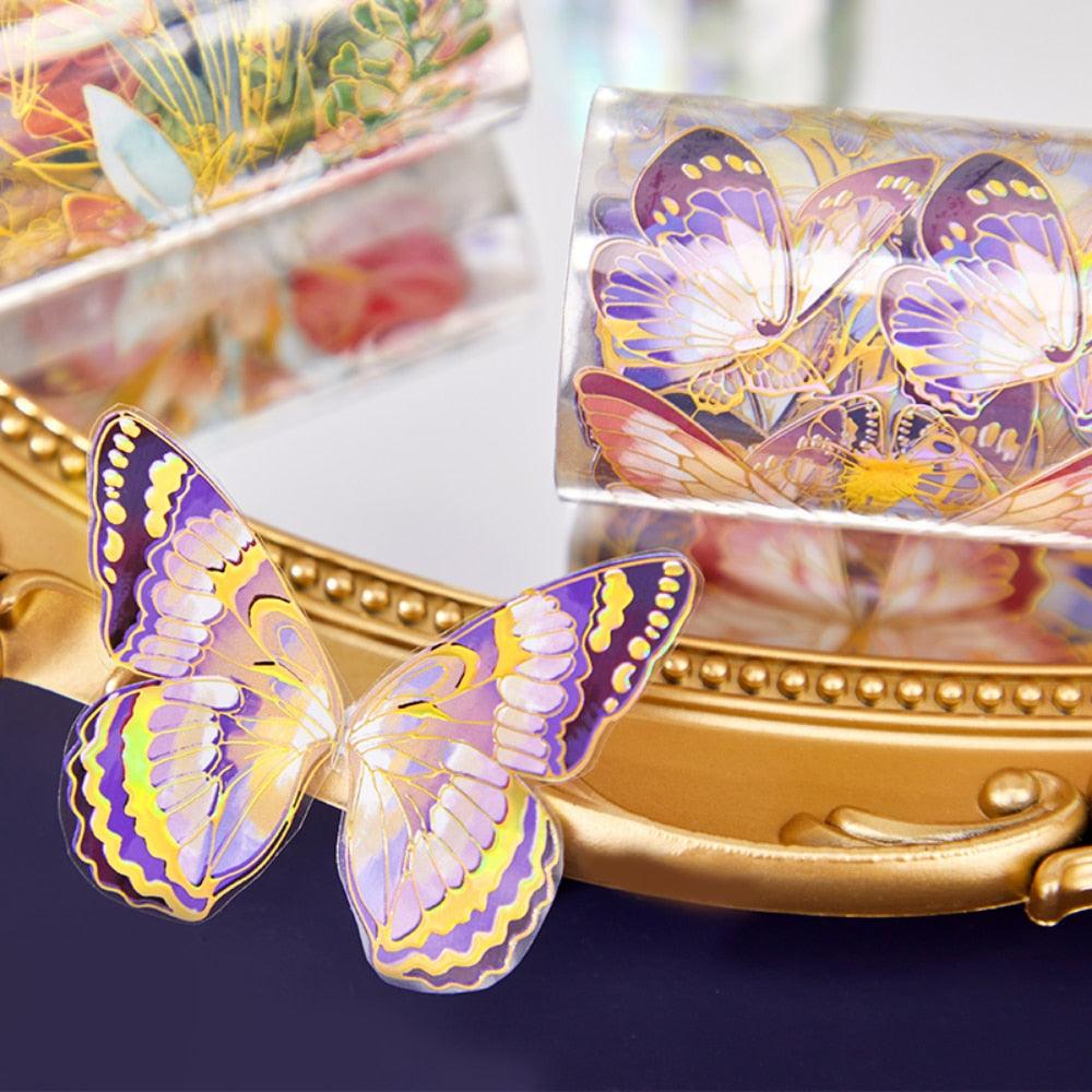 BUKE 8 Style 200cm/roll Vintage Flower PET Tape Beautiful Butterfly Figure Hand Account Decorative Stationery Tape - bukenotebook
