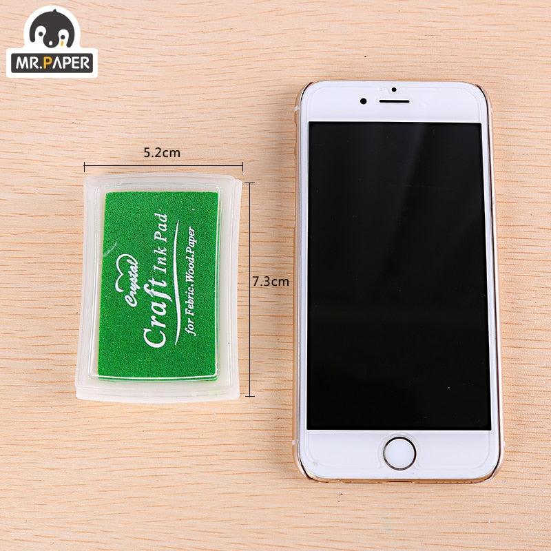 BUKE 15 Colors Inkpad Handmade DIY Craft Oil Based Ink Pad for Fabric Wood Paper Scrapbooking Ink pad Finger Painting - bukenotebook