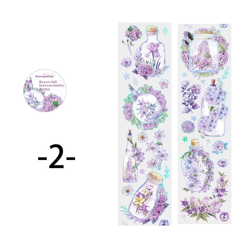 BUKE 6 Style 300cm/roll Aesthetic Rose PET Tape Creative Vase Flower Hand Account Decorative Stationery Tape - bukenotebook