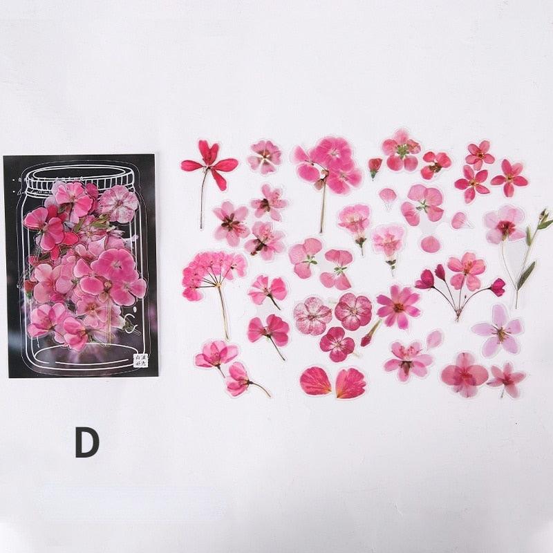 BUKE 2 Styles 40Pcs/Bag Fresh Flower Stickers Ins Style Cute Hand Account Material Stickers Decorative Stationery Stickers - bukenotebook