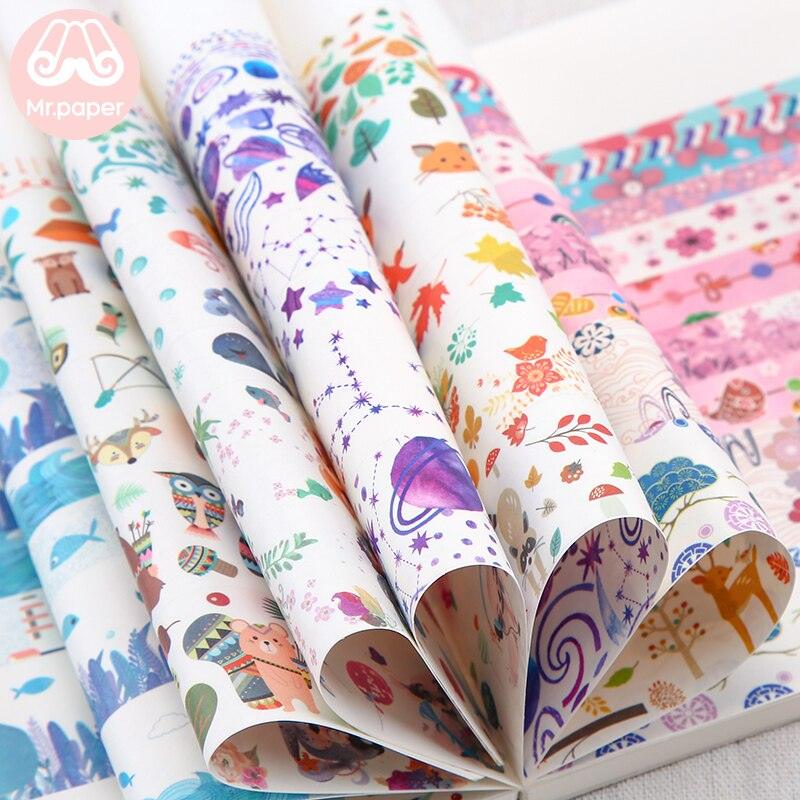 BUKE 26 Designs 10pcs/box Cute Cartoon Animals Washi Tapes Scrapbooking DIY Deco Creative Japanese Kawaii Masking Tapes - bukenotebook