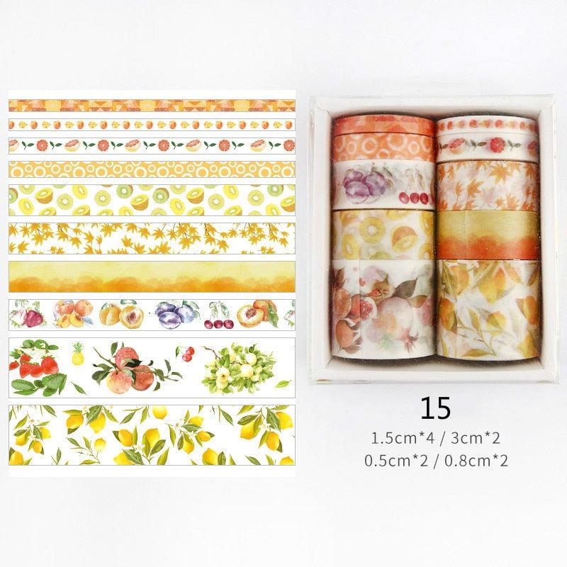 BUKE 26 Designs 10pcs/box Cute Cartoon Animals Washi Tapes Scrapbooking DIY Deco Creative Japanese Kawaii Masking Tapes - bukenotebook