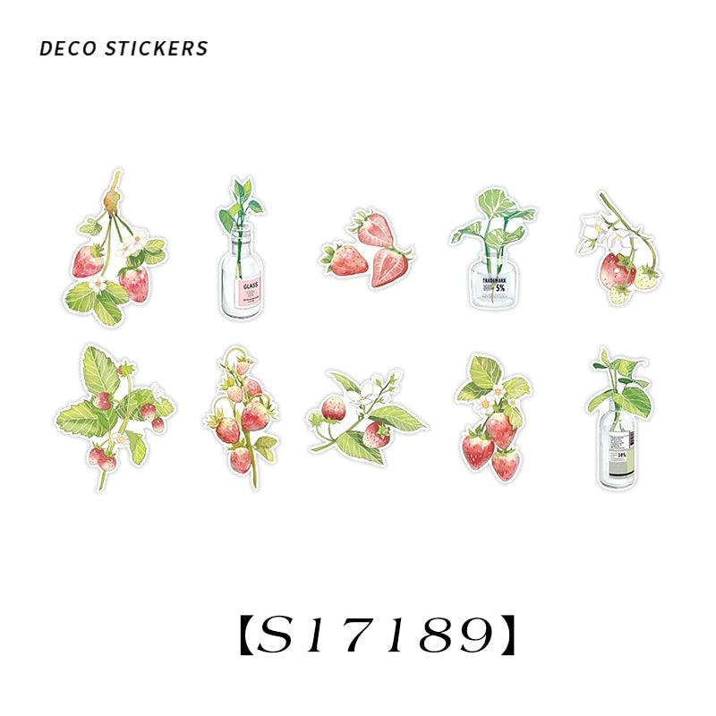 BUKE  4 Styles 10 Pcs/Bag Aesthetic Botanical Sticker Pack Literary Fresh Fruit Scrapbooking Decorative Stationery Stickers - bukenotebook