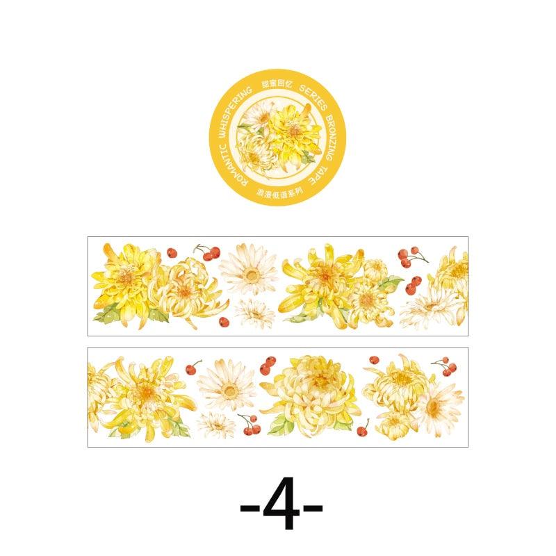BUKE 4 Style 300cm/roll  Aesthetic Flower PET Tape Creative  Fresh Hand Account Material Decorative Stationery Tape - bukenotebook