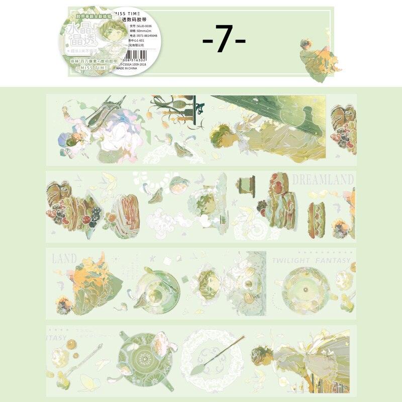 BUKE 8 Style 200cm/roll Vintage Flower PET Tape Beautiful Butterfly Figure Hand Account Decorative Stationery Tape - bukenotebook