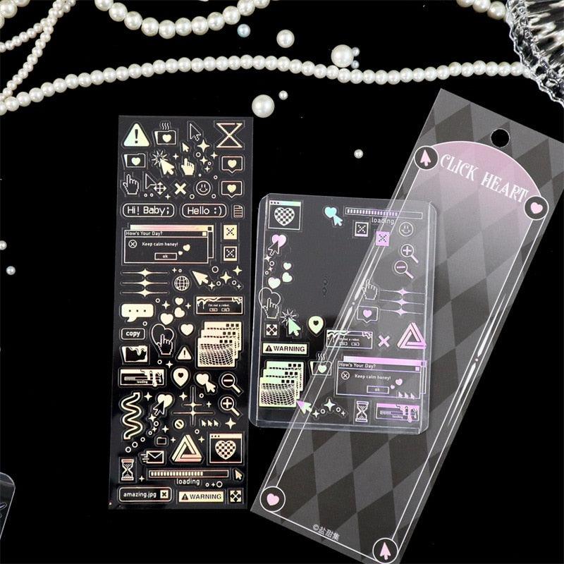 BUKE  8 Styles 1Pcs/Bag Aesthetic Butterfly Laser Sticker Personality INS Kpop Idol Card Hand Account Decoration Sticker - bukenotebook