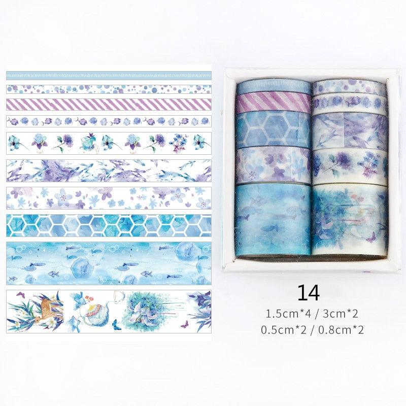BUKE 26 Designs 10pcs/box Cute Cartoon Animals Washi Tapes Scrapbooking DIY Deco Creative Japanese Kawaii Masking Tapes - bukenotebook