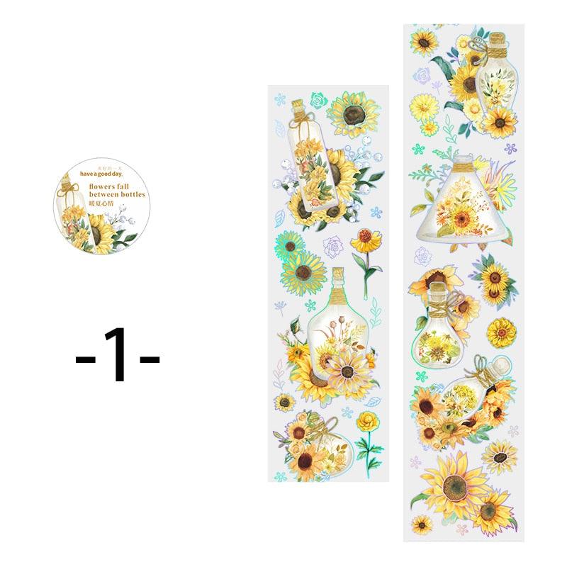 BUKE 6 Style 300cm/roll Aesthetic Rose PET Tape Creative Vase Flower Hand Account Decorative Stationery Tape - bukenotebook