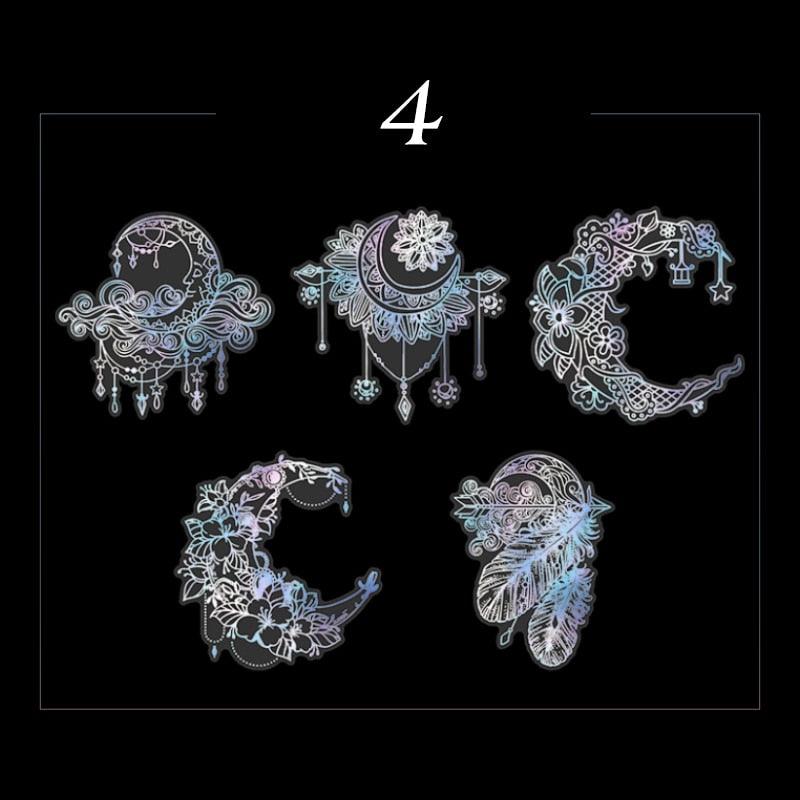 BUKE 8 Styles 10Pcs/Bag Vintage Laser Animal Sticker Art Aesthetic Feather Hand Account Decoration Stationery Sticker - bukenotebook