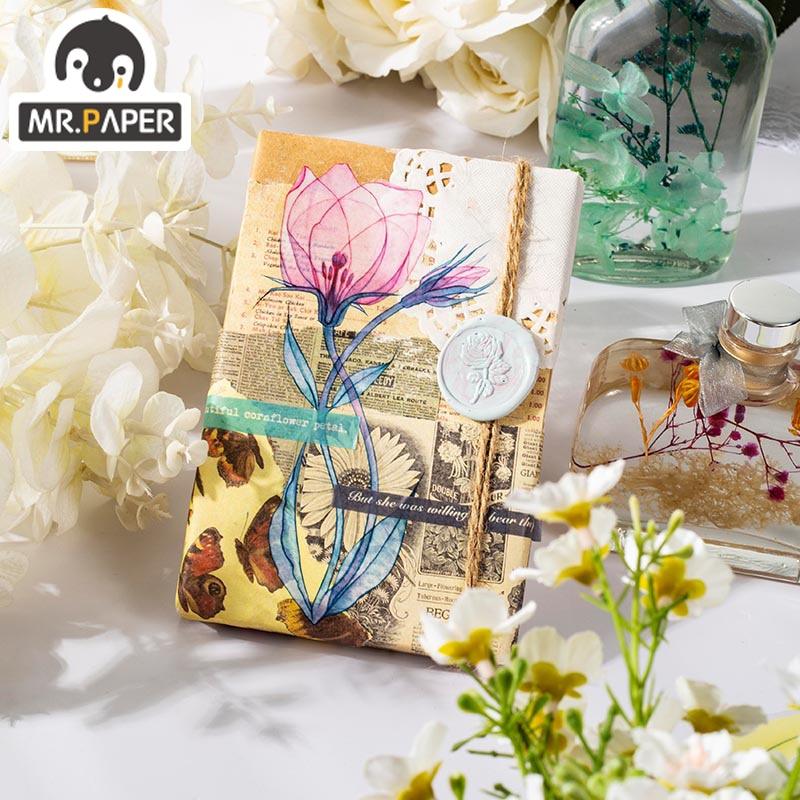 BUKE 8 Designs Beautiful Day Flower Of Life Series Ink PET Sticker Pack Creative Hand Account DIY Decorative Collage Sticker - bukenotebook