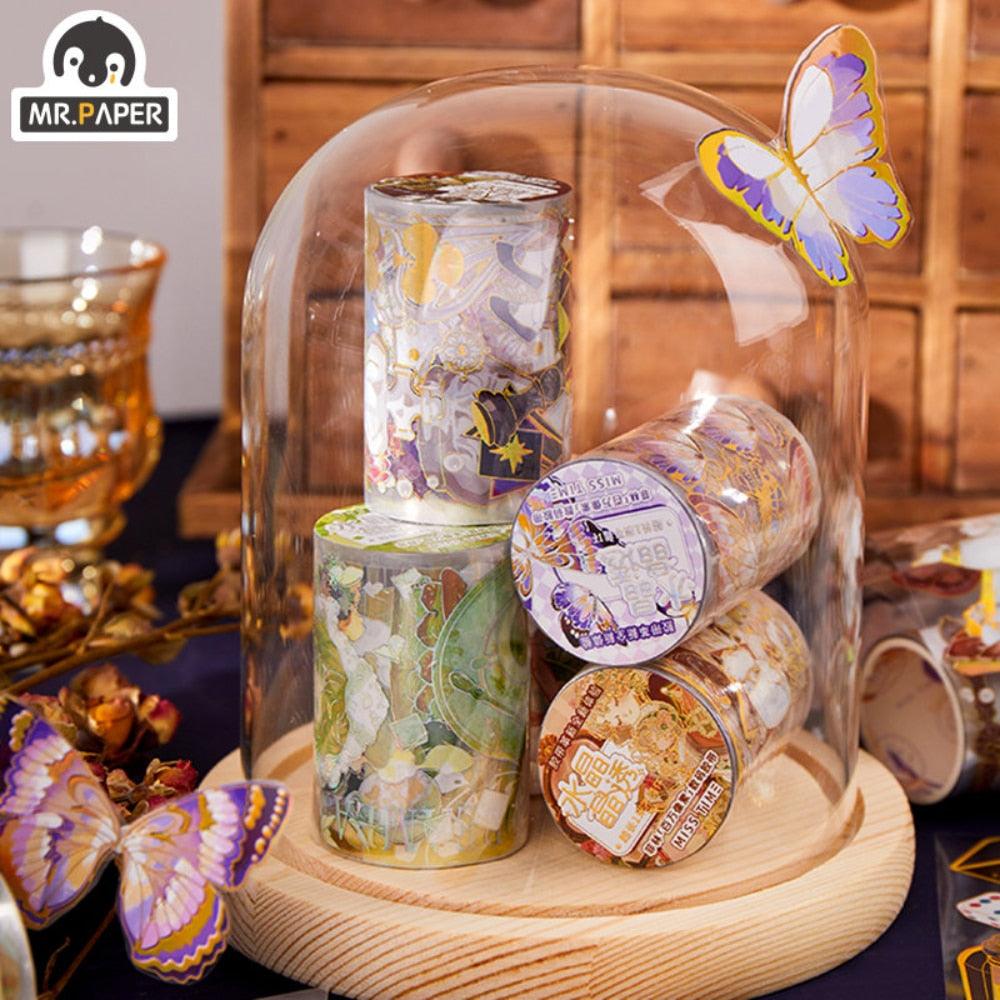 BUKE 8 Style 200cm/roll Vintage Flower PET Tape Beautiful Butterfly Figure Hand Account Decorative Stationery Tape - bukenotebook