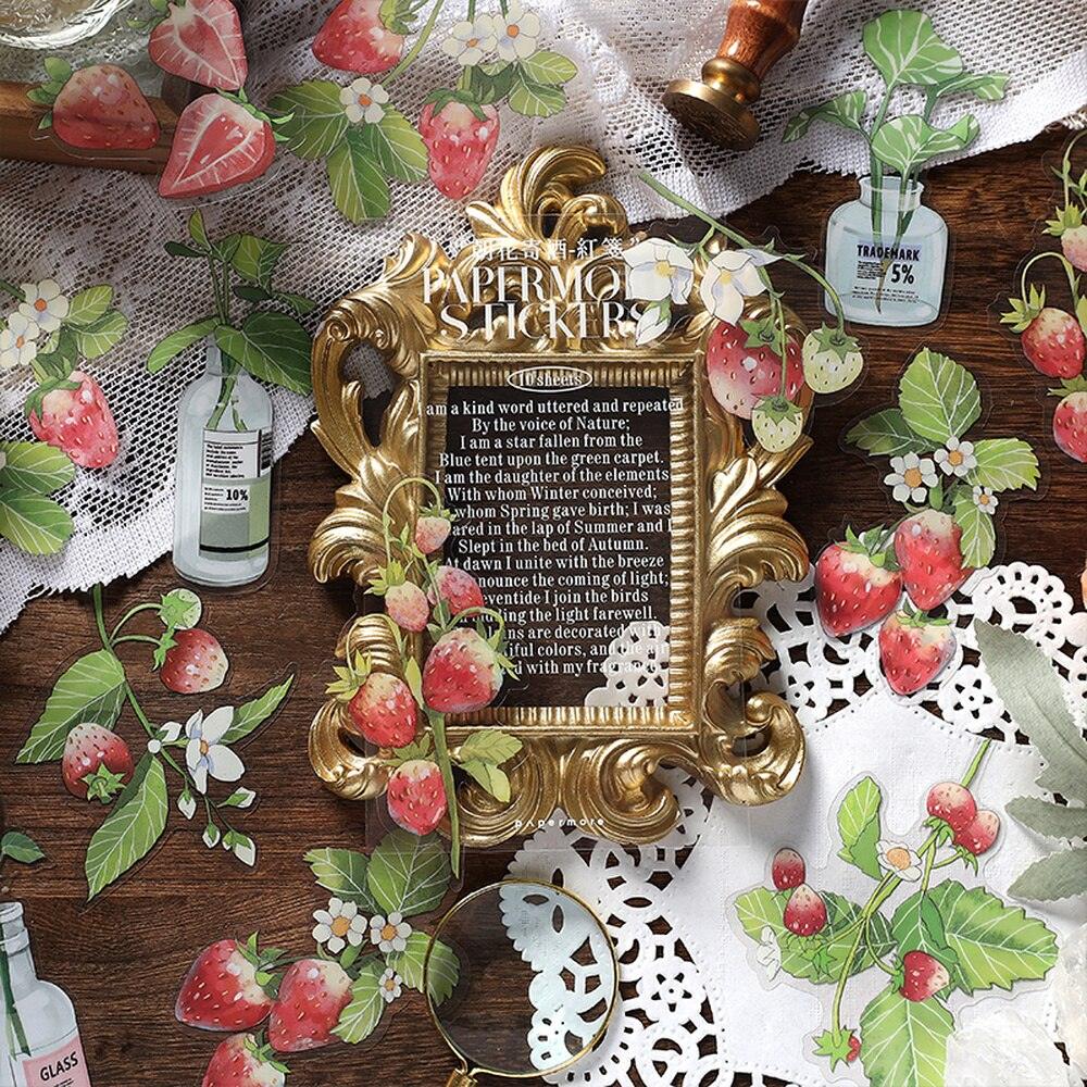 BUKE  4 Styles 10 Pcs/Bag Aesthetic Botanical Sticker Pack Literary Fresh Fruit Scrapbooking Decorative Stationery Stickers - bukenotebook