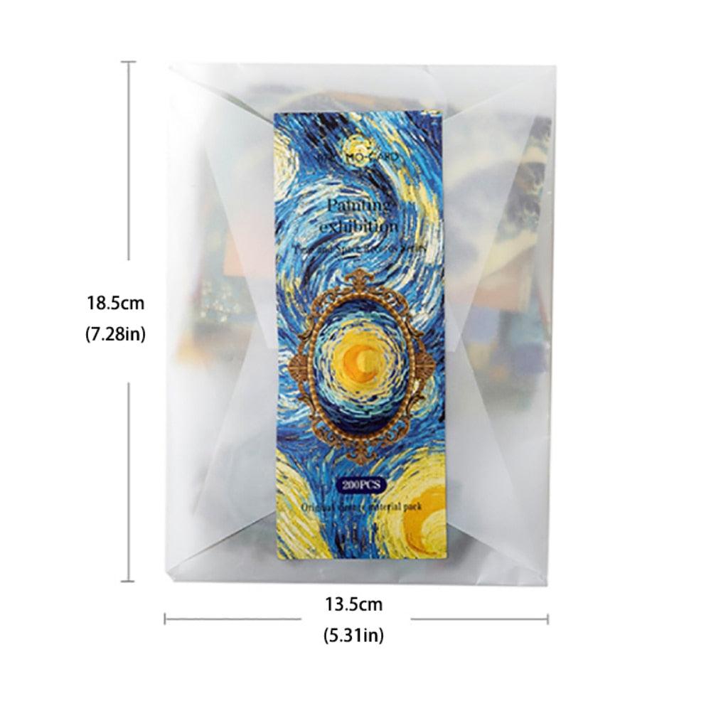 BUKE 4 Styles 200pcs/bag Vintage Coffee Stickers Creative Painting Exhibition Hand Account Decorative Stationery Stickers - bukenotebook