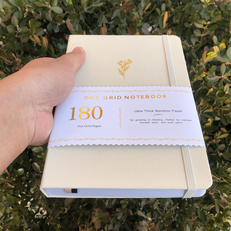 Bullet gestippeld dagboek A5 Dot Grid Notebook - 160GSM Ultra Dik Bamboe Wit Papier - Veganistisch PU Lederen Hardcover - 5x5mm DOT-GRID 160 pagina's tekening BUJO Bullet gestippeld dagboek A5 Dot Grid Notebook - 160GSM Ultra Dik Bamboe Wit Papier - Veganistisch PU Lederen Hardcover - 5x5mm DOT-GRID 160 pagina's tekening BUJO